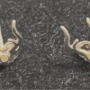 Sterling Silver Stud Earrings with Antler Motif